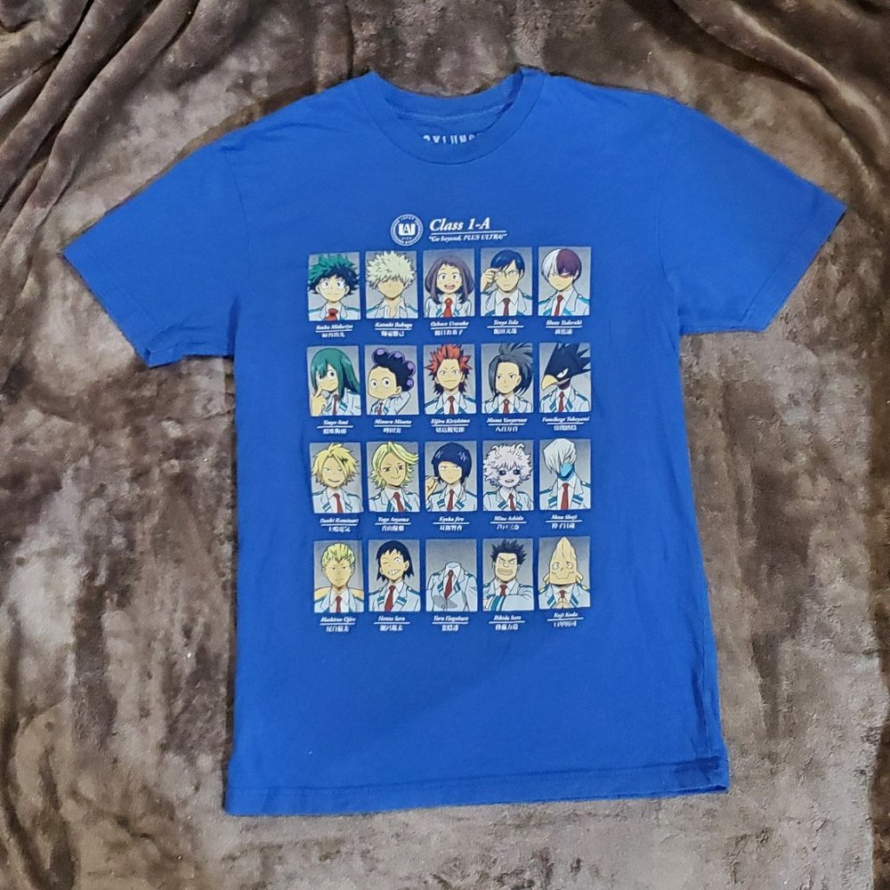 My Hero Academia Anime Unisex T-SHIRT Funimation Blue Graphic Tee Size Small
